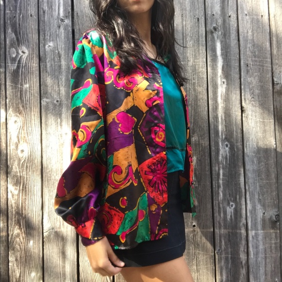 jazzy 80s button up - Picture 3 of 4